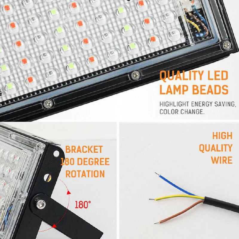 LED Flood Light 50W AC220V Outdoor Floodlight White Warm White RGB Outdoor Spotlight Waterproof Street Lamp Garden Lighting