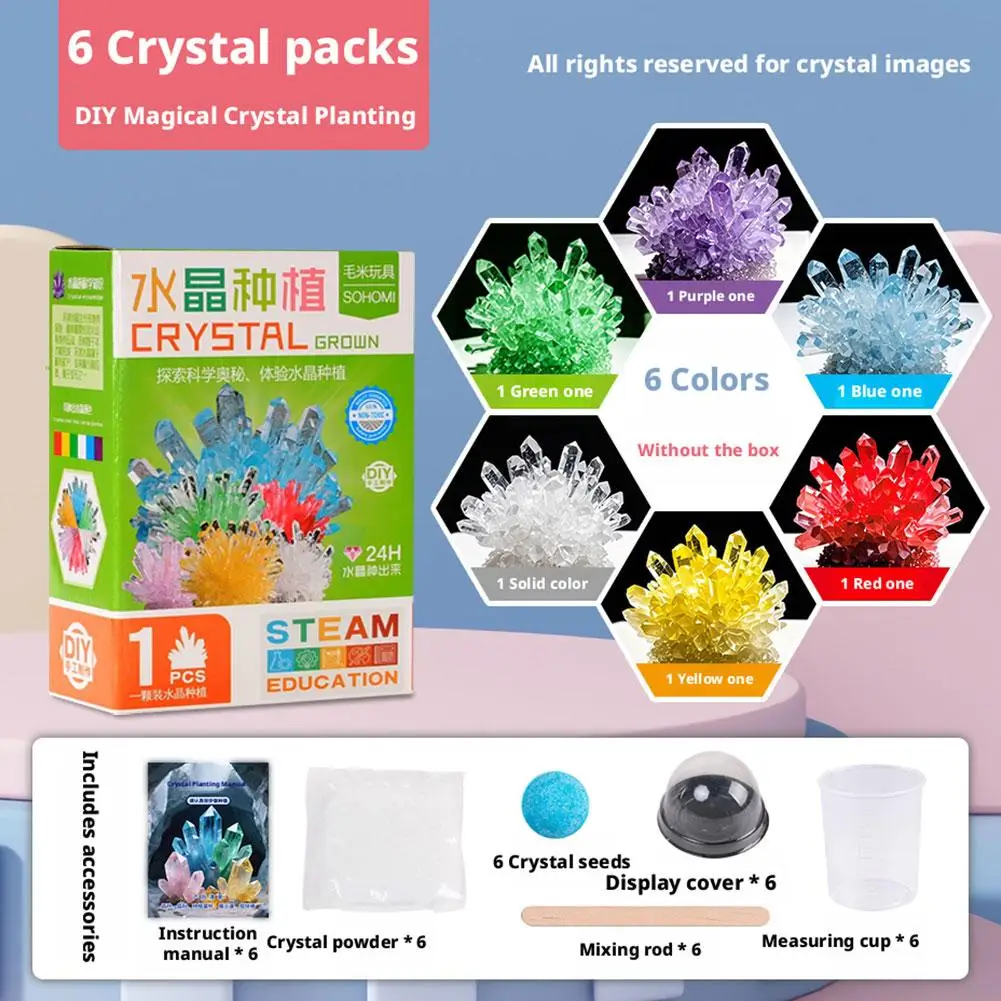 Crystal Growing Model, Science Kit A Variety of Colors of Crystal Selection, Educational Toys, Gifts for Boys and Girls I4M7