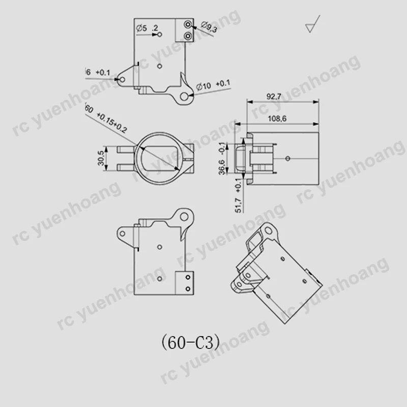 1 SZTUK 60mm 7075 Składane ramię ze stopu aluminium Obciążenie 50 kg Wzmocnienie Składane złącze rury węglowej do drona RC Plant UAV