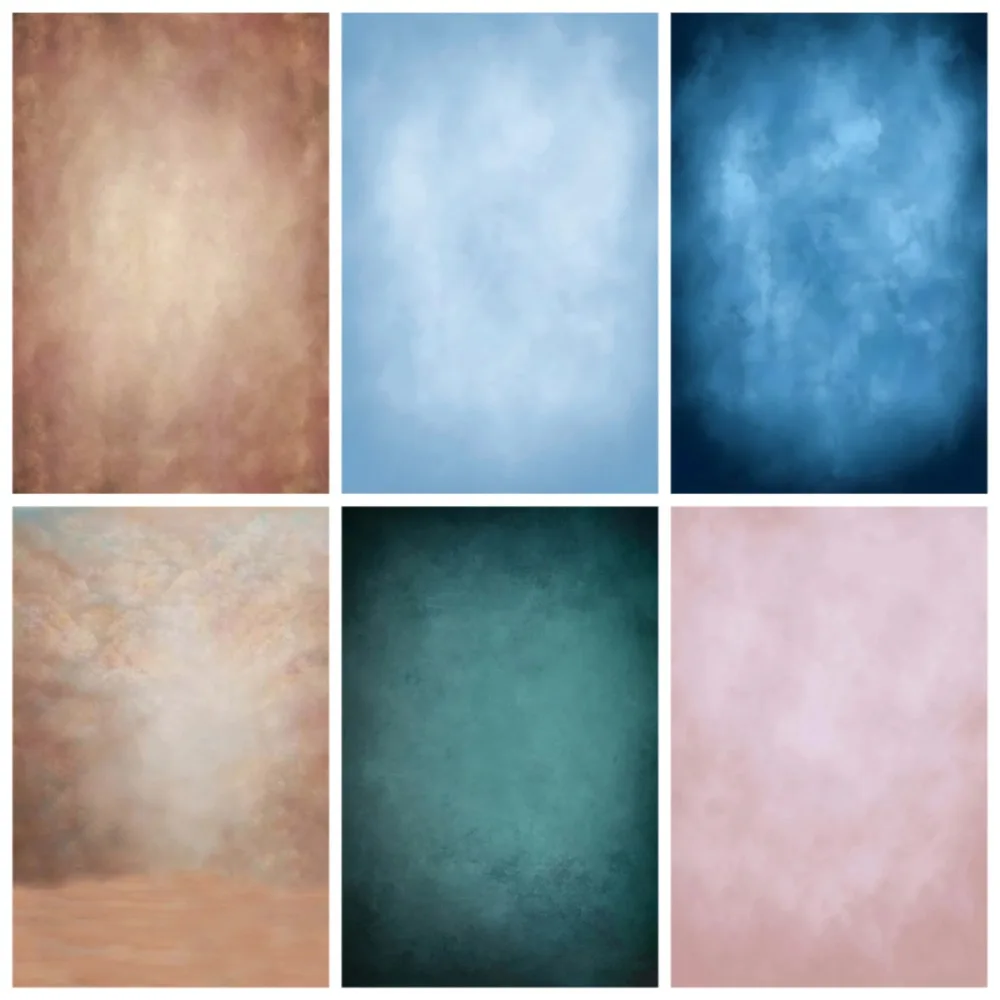 Retro blue brown art decoration photography background, abstract gradient texture self portrait photography studio background