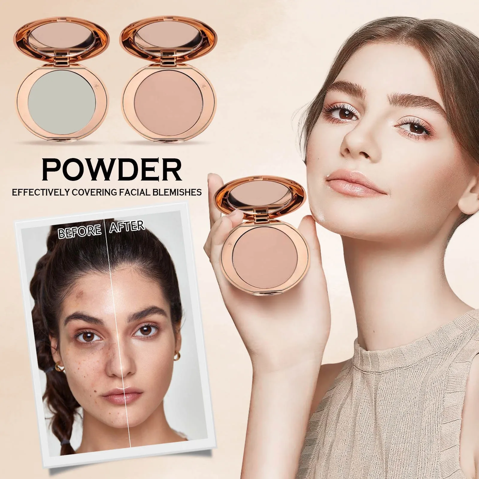 Oil Control Powder Lasting Powder Soft Texture Beauty Tool Women\'s Beauty Makeup Concealer Makeup Setting Honey Powder