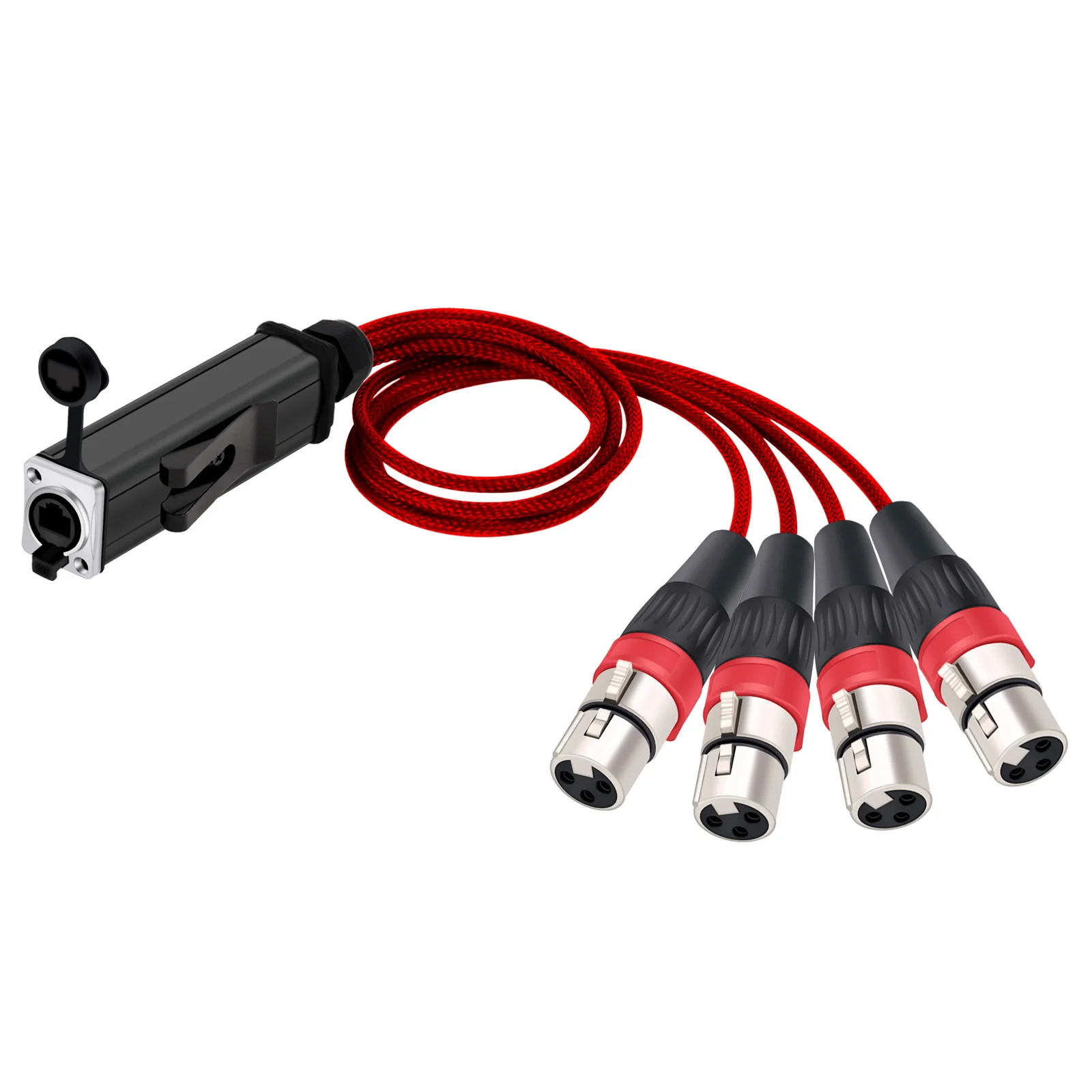 New Network Converter RJ45 CAT5 Female to 4 Channel 3Pins XLR Male/Female Connector Cable XLR Audio Adapter Signal Extender