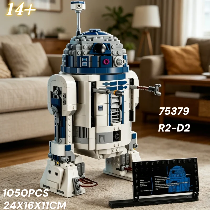 En stock 1050 pièces 75379 R2-D2 Robot spatial Blocs de construction Briques de construction DIY Ensemble Cadeaux de collection pour fêtes, vacances et anniversaires