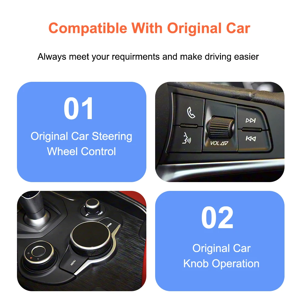 Bonroad Wireless Carplay Android Auto OEM Upgrade Decoder Box für Alfa Romeo Stelvio & Giulia 2017-2020 Airplay Mirror Link – Detail 7