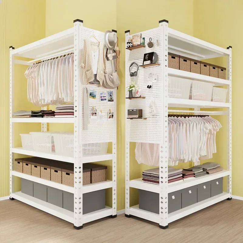 

Durable Household GoodsShelf Hanger Clothes Rod Wardrobe Open Cloakroom Multi-layer Shelf Hole Board Floor Shelf