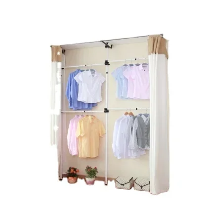 Bedroom Adjustable Clothes Rack Corner metal coat rack Detachable Hanging Clothes Rack