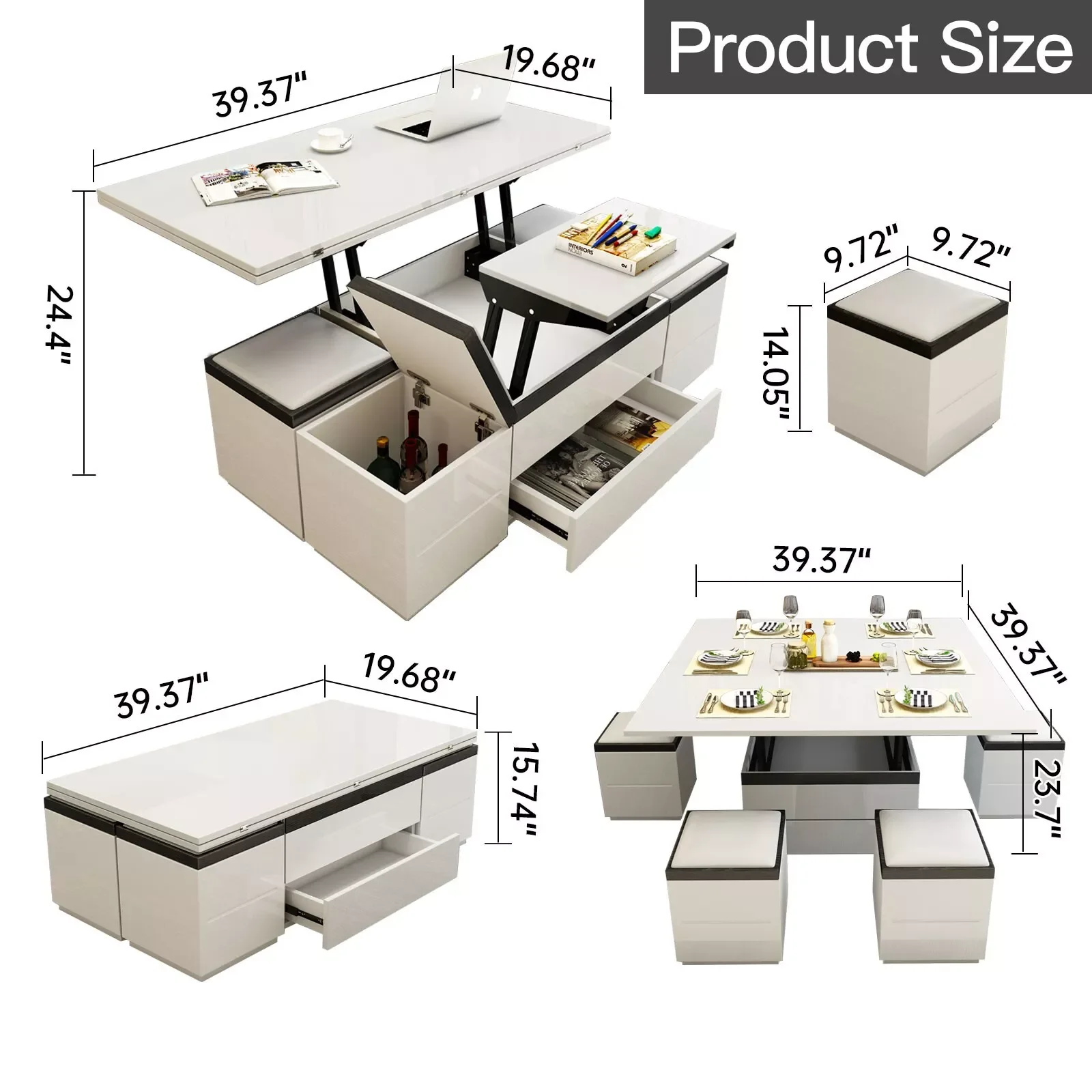 Multifunctional coffee table dining table