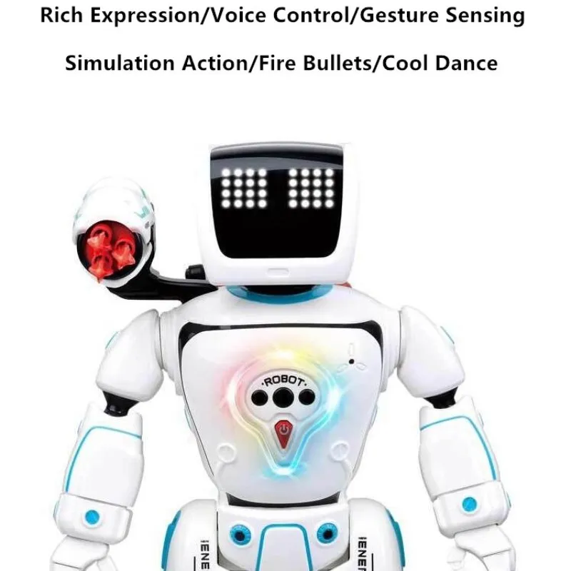 Remote Control Intelligent Smart Robot Voice Conversation Gesture Touch Sensing Battle Mode Launch Bullet RC Robot  Child Gift