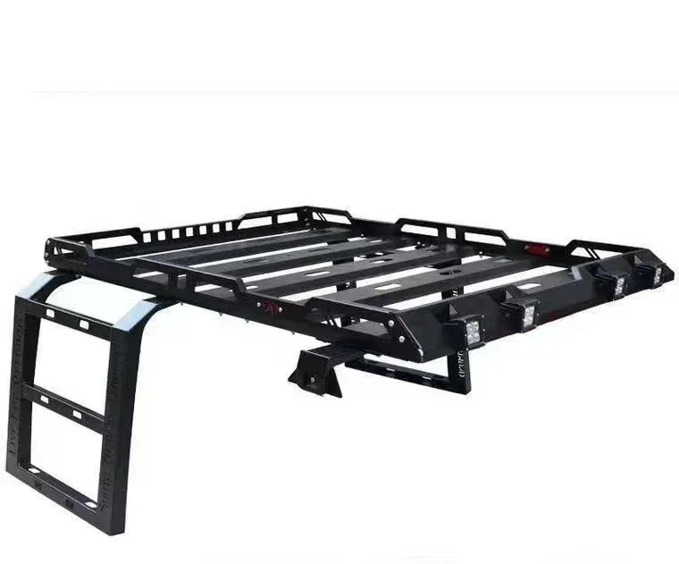 for Jeep Wrangler JK JL 2/4 Door Roof Rack w/ LED Light Ladder Luggage Rack Mount Kit Cargo Basket