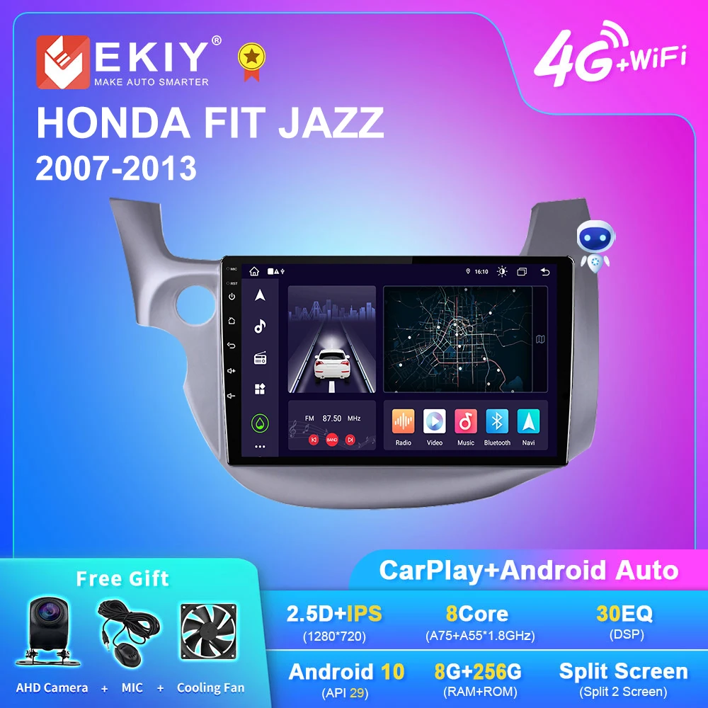 Автомагнитола EKIY X7 на Android для HONDA FIT JAZZ 2007-2013  навигация GPS 1280*720 DSP Carplay  мультимедийный видеоплеер автостерео