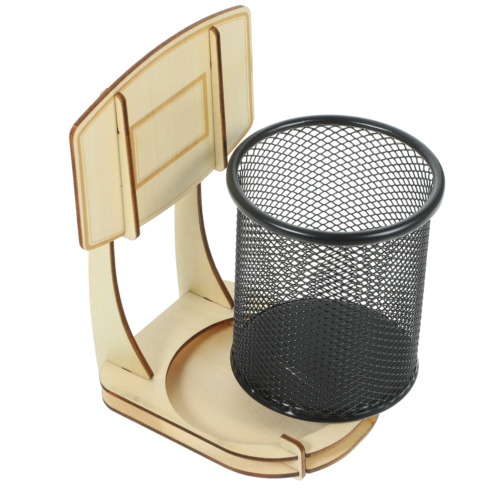 

Wooden Basketball Stand Pen Organizer Modern Desk Accessories Practical Pencil Cup for Students Wooden Pencil Holder