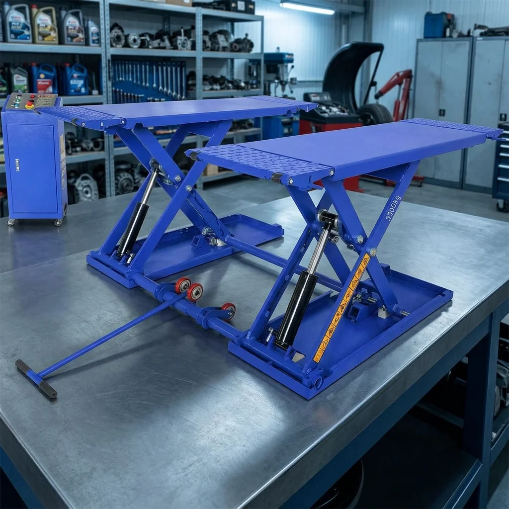 New 3500kg 1m Movable Hydraulic Scissor Car Lift with  Mobile 1.2M Mid-position Scissor Car Lift for Sale and Home