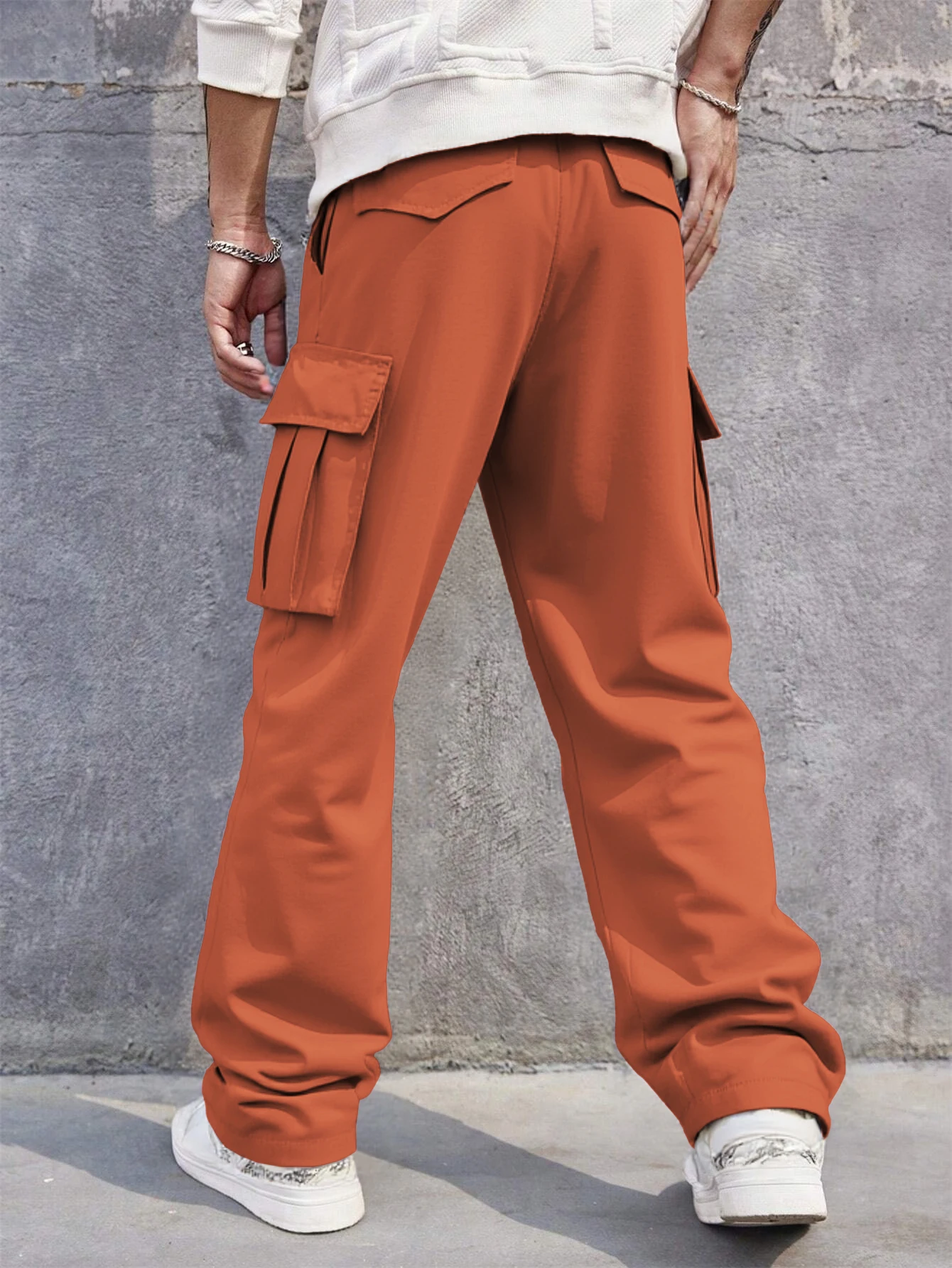 3D Pockets, Street-bombing Workwear, Trendy Functional Lacing, Loose-fitting Casual Pants, Men's Straight-cut Fashion
