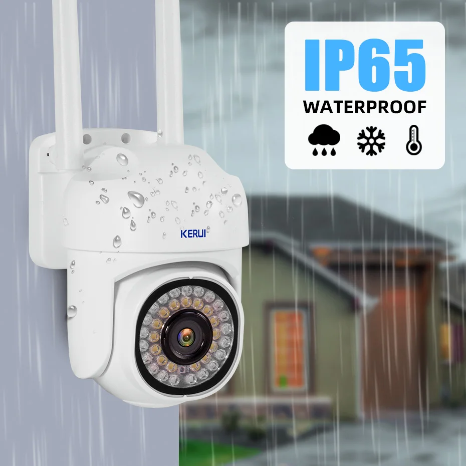 Imagem -04 - Kerui-ptz ip Wifi Câmera de Vigilância Rastreamento Automático p. m. para Exterior Detecção ai Alerta Cctv Cor ir Luz Vigilância por Vídeo Áudio