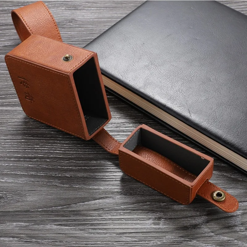 Genuine Leather Cigarette Case Cover Luxury PU Leather Cigarettes Box Holder Big Capacity Lighter Sleeve Gadgets for Women Men