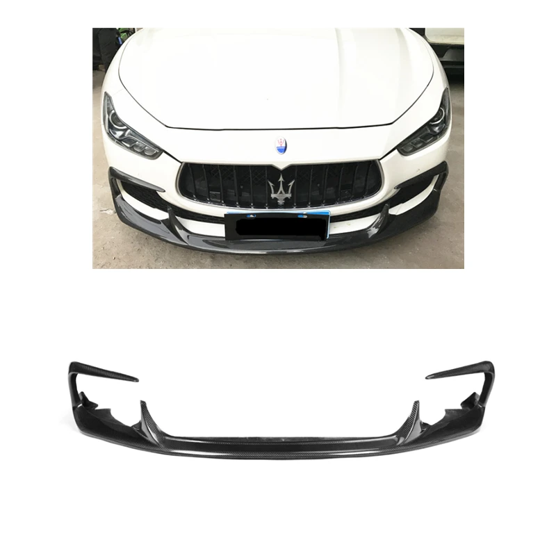 For 2017 to 2019 ASPEC Style Body Kit With Carbon Fiber Front Lip Rear Lip For Maserati Ghibli Rear Front Bumper Lip