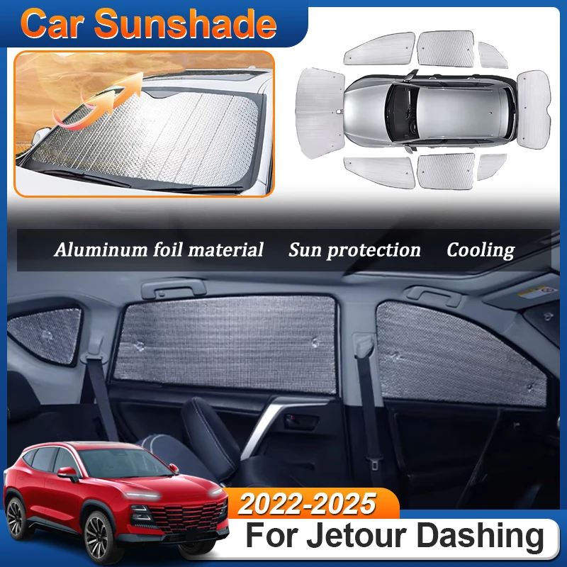 

Солнцезащитные шторки для Jetour Dashing / Soueast S06 2022-2025: Полная защита от солнца, ветра и УФ-лучей, обеспечивающие приватность