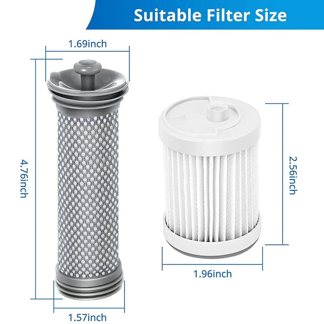 1Set Kit Filter pengganti, cocok dengan untuk Tineco A10/A11 Hero, A10/A11 vakum nirkabel, Filter pra-filter & Filter HEPA