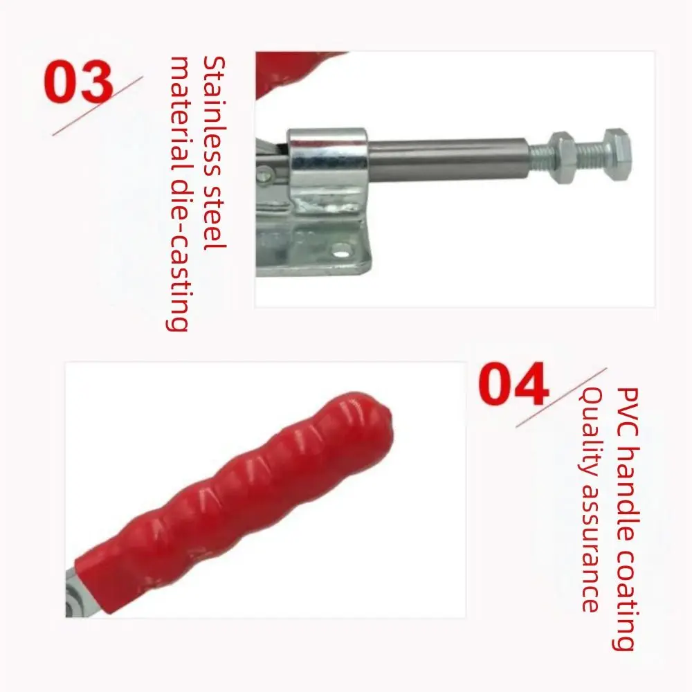 Galvanized Iron Push/Pull Toggle Clamp Vertical/Horizontal Type Sturdy Quick Release Clip GH-302-FM Woodworking Hand Tool