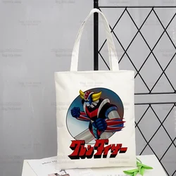 Goldorak Nostalgia Shopping Bag Shopper Grendizer UFO Space Robot Eco Canvas Goldrake Bolsas De Tela Bag Sacolas riutilizzabili