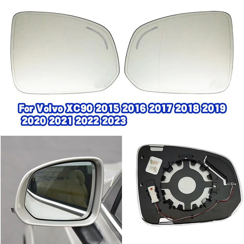 

Прозрачное зеркало заднего вида с подогревом, стеклянная линза, слепая зона для Volvo XC90 2015 2016 2017 2018 2019 2020 2021 2022 2023