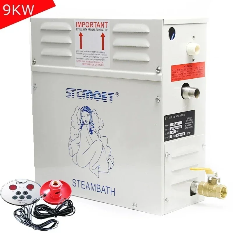 Steam Shower Generator Kit 220V/380V Sauna Bath Steam Maker Machine with Digital Controller Auto Drain for Home Commercial Use