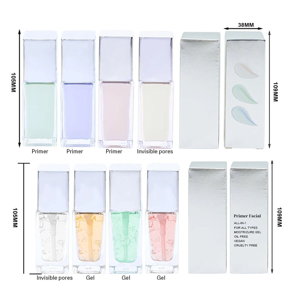 Private Label 8-Farben-Grundierung, individuelles Logo, vollständige Abdeckung, natürliche feuchtigkeitsspendende Ölkontrolle, langanhaltendes Make-up, tierversuchsfrei