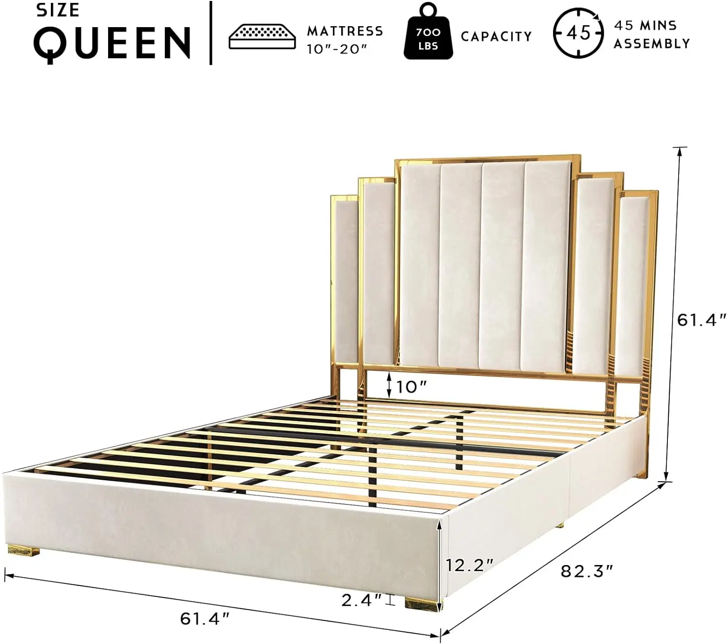 Queen Size Bed Frame and 61