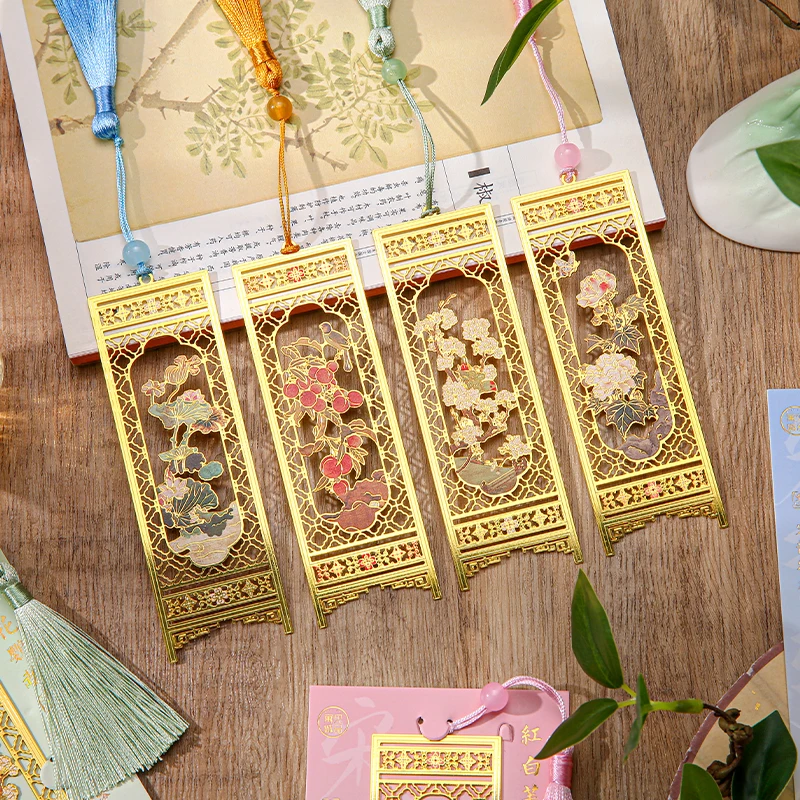 قطعة واحدة من الإشارات المرجعية المعدنية الرائعة ذات المظهر الزهري الرومانسي مناسبة لطلاب القراءة لعشاق اللوازم المكتبية المدرسية