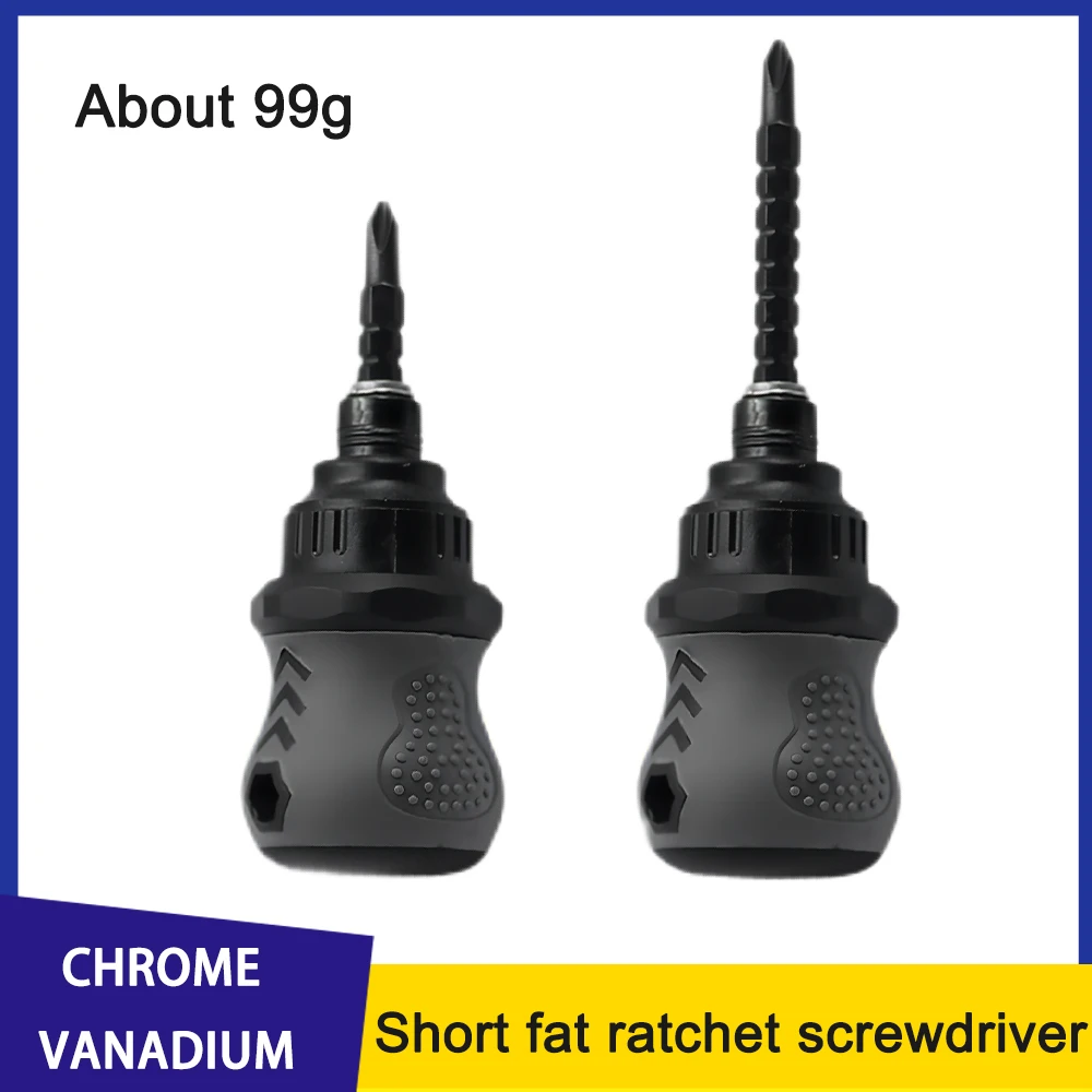 

Short Radish Mini Screwdriver Fat Ratchet Screwdriver Telescopic Dual-purpose Cross Adjustable Screwdriver