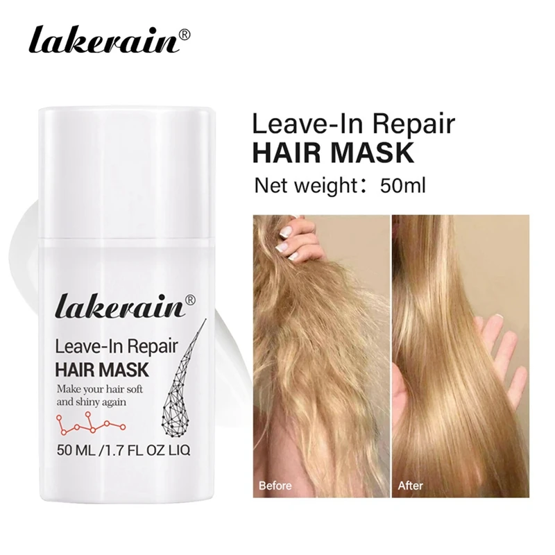 Lakerain Leave-In Molecular Hair Mask, Repairs Dry Or Damaged Hair, 50ML Deep Keratin Scalp Treatment Smooth Hair Care Mask