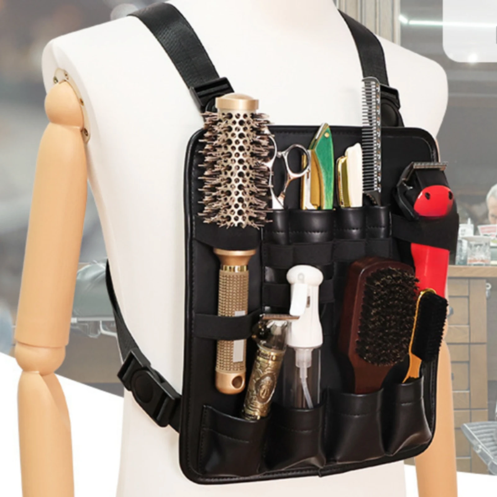 Barber Supplies Organizer Bag Portable Wearable Hairstyling Tool Chest Hairdressing Tool Organizer Bag Compact Professional