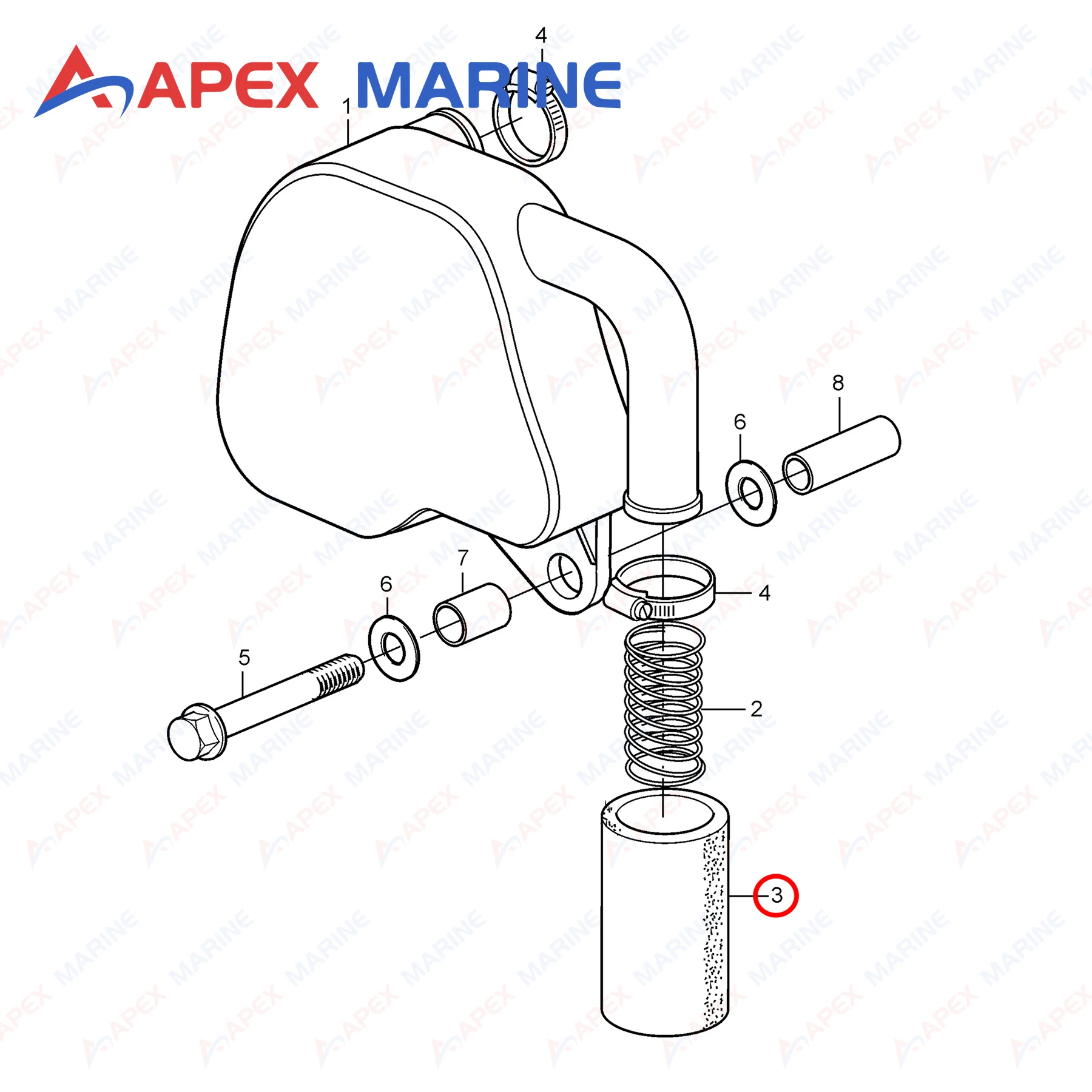 Inserto filtro aria 3580509 per Volvo Penta D2 50 55 75 MD2010 2020 2030 2040 MS2L MS2 AB Parti motore Motori di ricambio