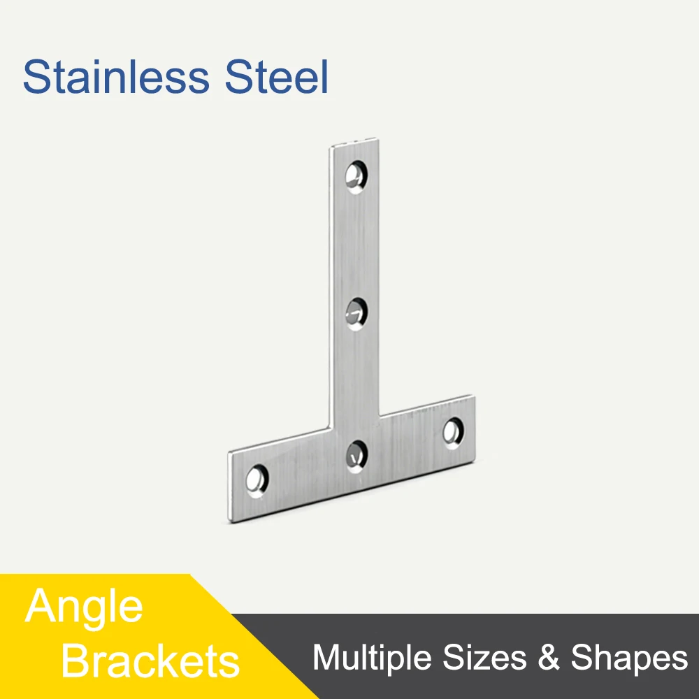 1Pack 4/10 Pcs Thickened Stainless Steel Corner Code Angle Brackets Wooden Board Splicing Layer Plate Connector