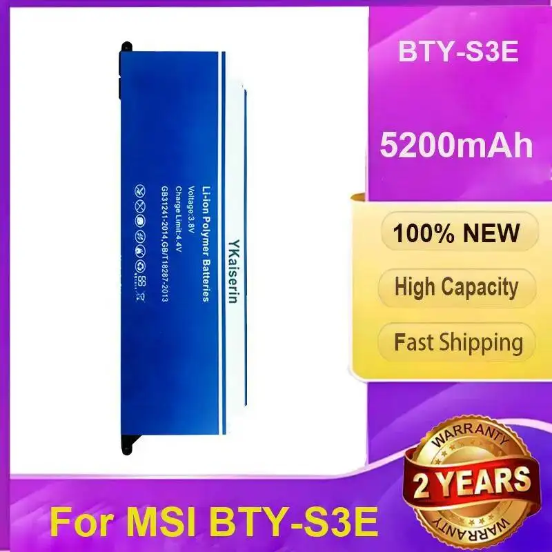 

5200Mah High Quality Laptop Battery For Msi Bty-S3E High-Capacity