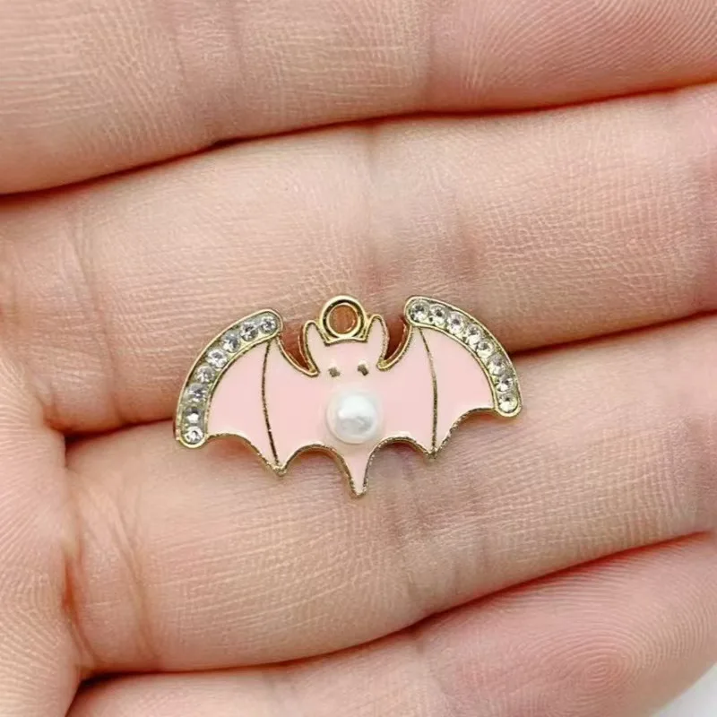 10pcs Cross border Halloween Bat Series DIY Jewelry Accessories Earrings Pendants Keychains Necklace Pendants view 2