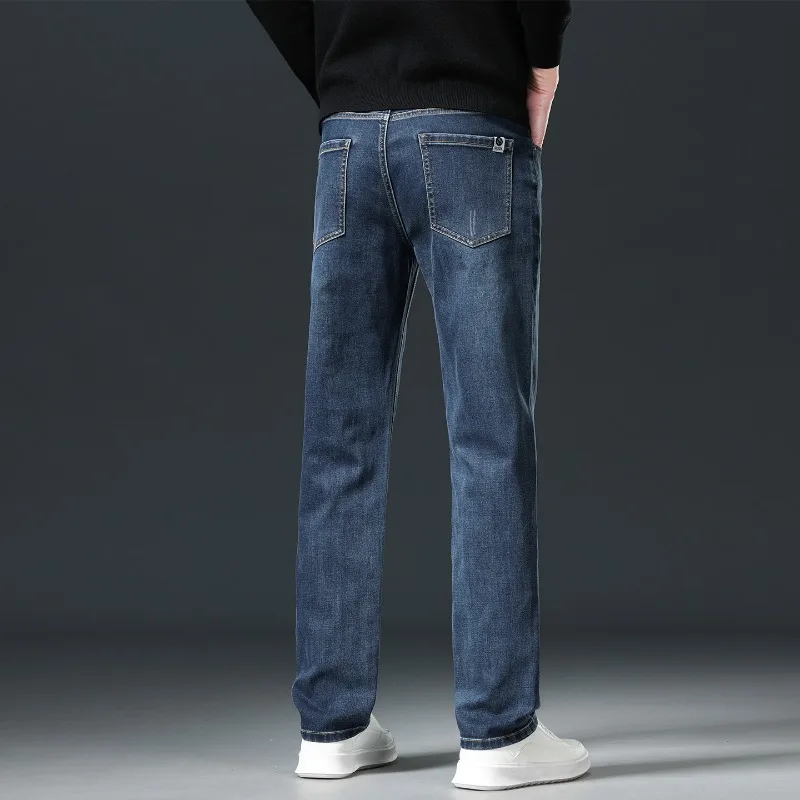 جينز رجالي 2026 ربيع جديد فضفاض كلاسيكي مستقيم السراويل عادية مريحة الأعمال العلامة التجارية خمر سراويل جينز #6