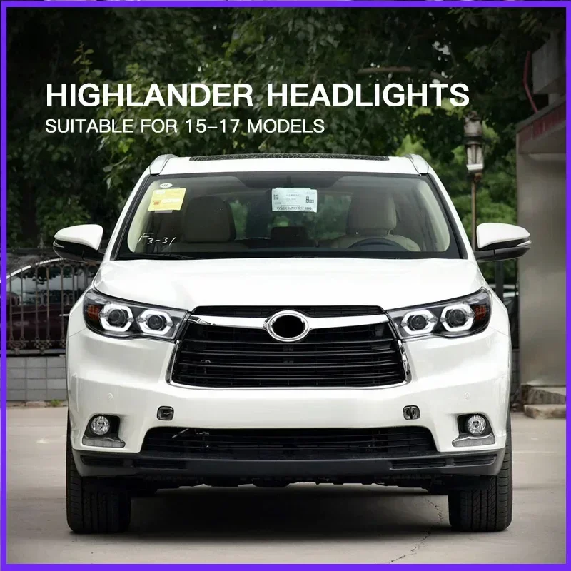 

Car LED Headlight Light Assemblies For Toyota Highlander 2015-2017 Auto Fog DRL Brake Turn Signal Lamp Plug and Play