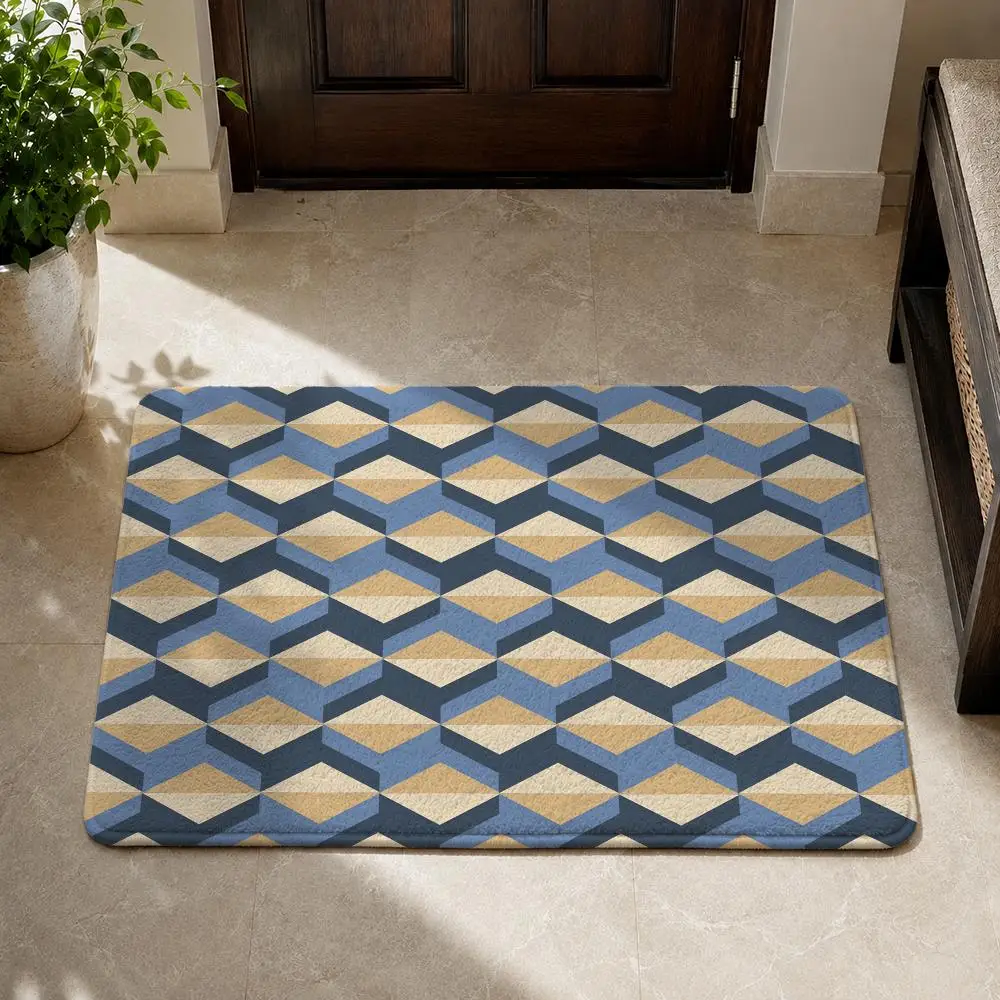 Personalized Pattern Arrangement Floor Mat Flannel Non-Slip Washable Soft Rug Bathroom Kitchen Bedroom Living Room Home Decor