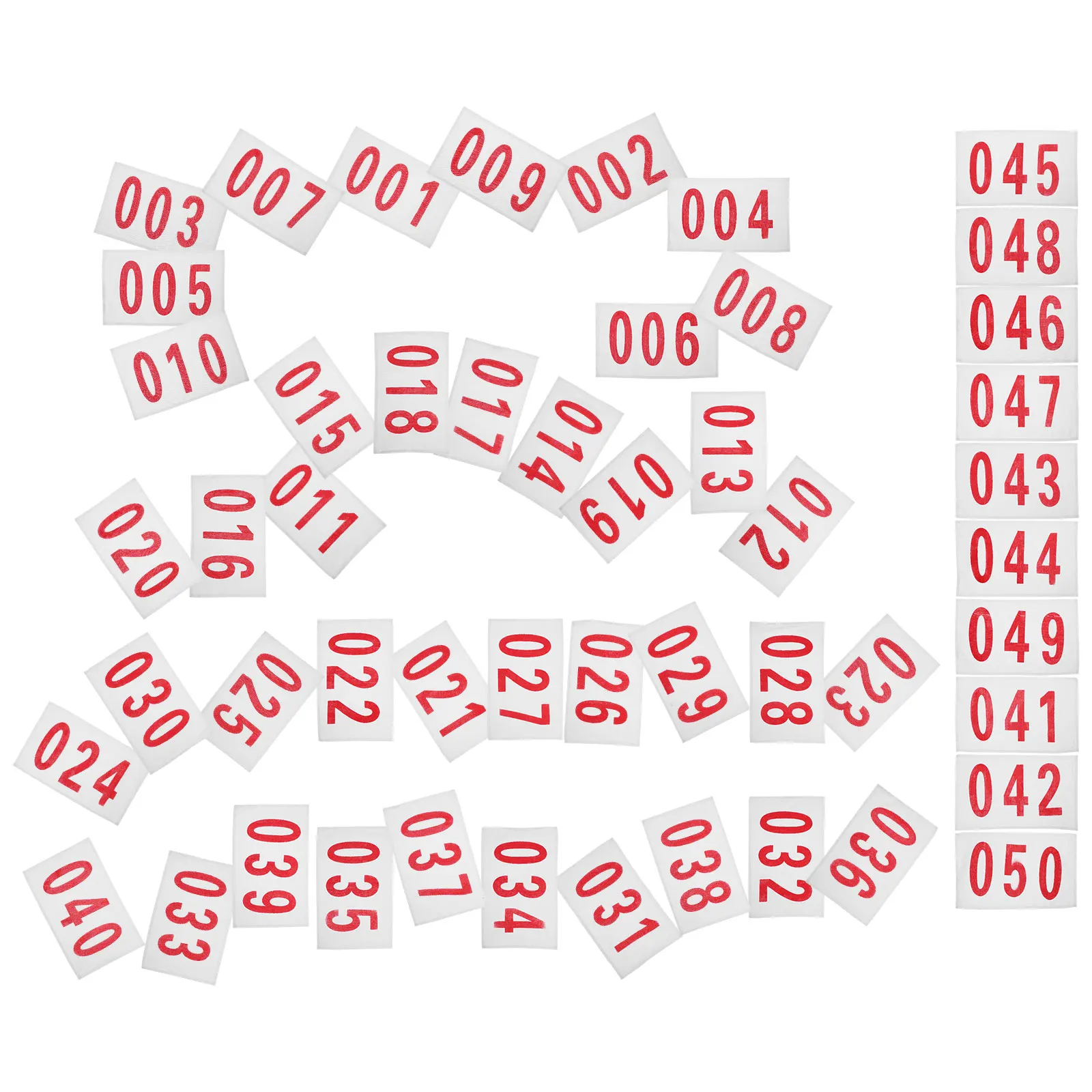 

50 Sheets Number Cloth Bibs for Sports Games Cotton Running Replacement Race Numbers Portable Marathon Competition