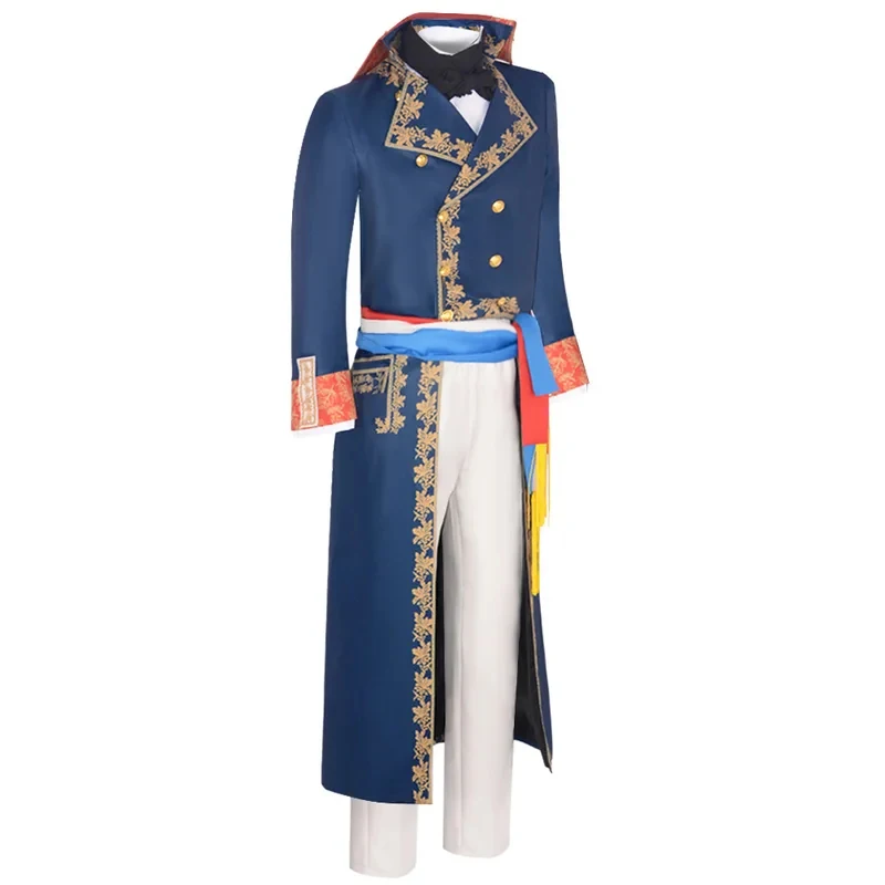 

TYV55Napoleon Costume Bicorne Hat French Admiral Captains Children Outfits Halloween Cosplay ClothingsL]]L25
