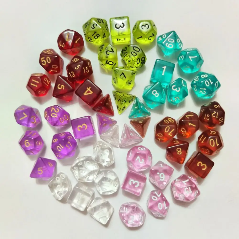 7 pz/set gioco da tavolo DND dadi durevoli D4 D6 D8 D10 D12 D20 gioco per feste dadi poliedrici acrilico 7-Die dadi da gioco TRPG DND