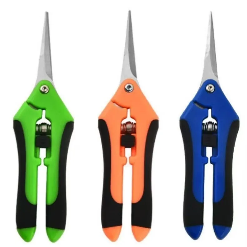 Straight Head Garden Pruning Shears with Labor-saving Spring, Fruit Grape Picking Cutter Multifunctional Plant Trimming Scissors