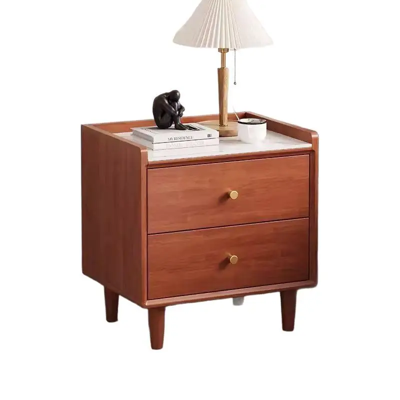 

Solid wood bedside table, modern simple bedroom home locker, rock slab storage side cabinet