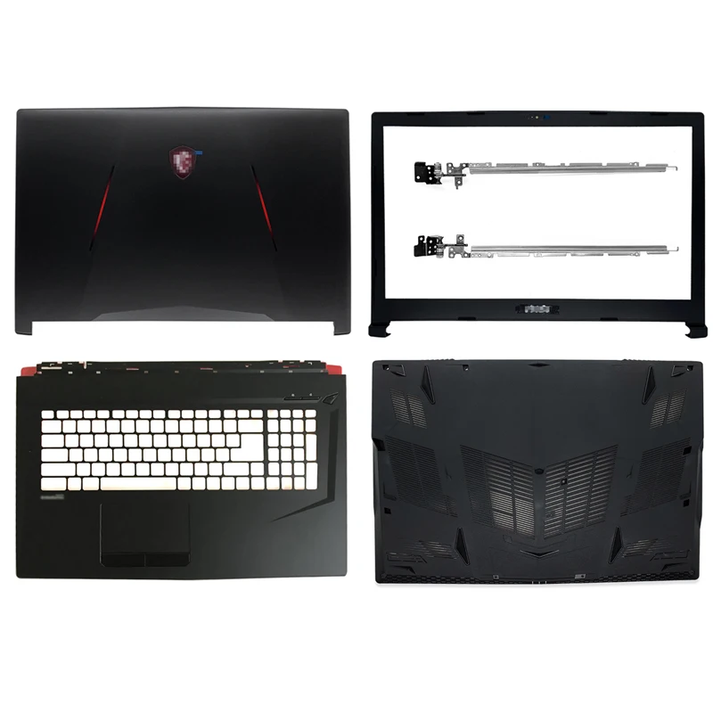 

Черный Новый чехол для ноутбука MSI GL73 серии 8RD/8RE/8RC, задняя крышка ЖК-дисплея/Передняя панель/петли, пластиковый верхний чехол/упор для Plamrest/нижний чехол