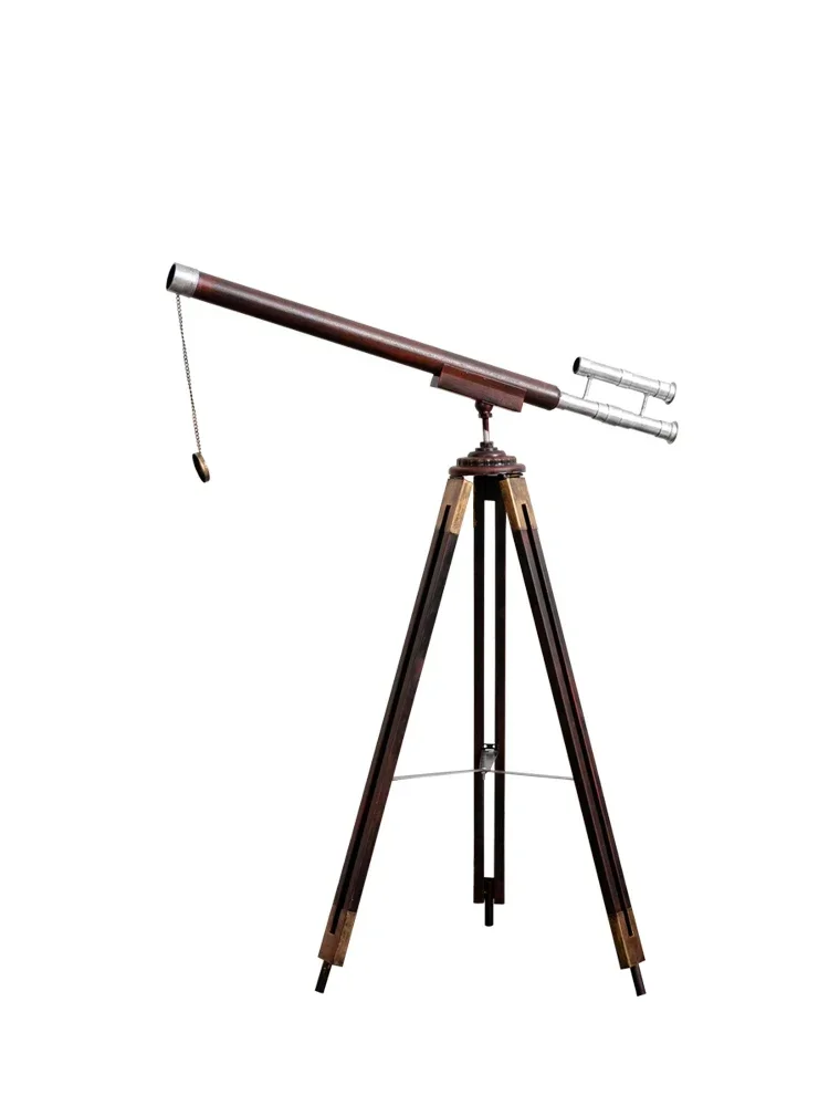 

Retro nostalgic iron tripod telescope, office desktop decoration, ornaments, props