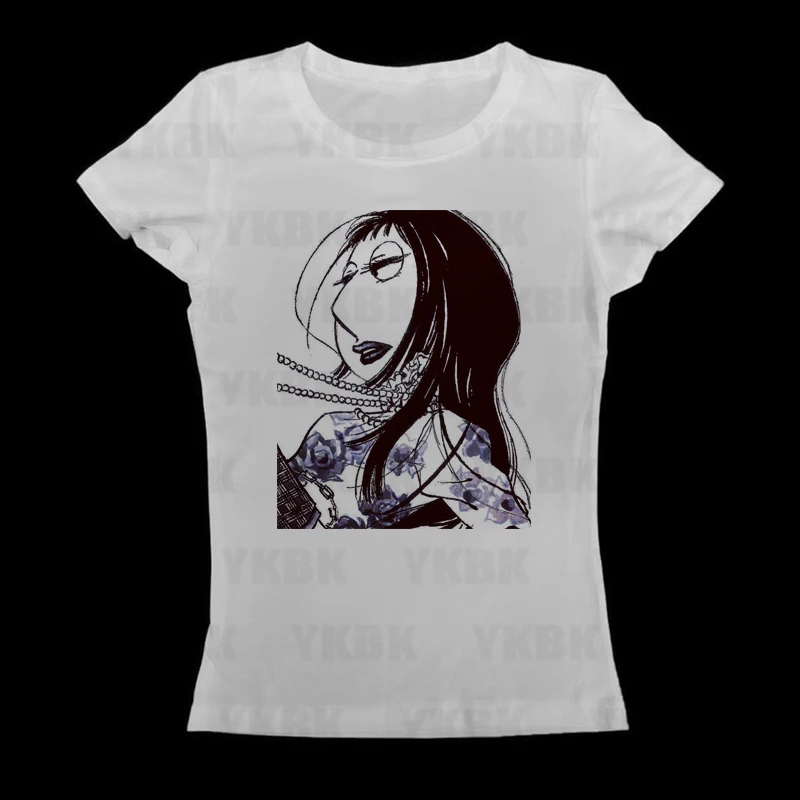 

Kawaii футболки с короткими рукавами и принтом для девочек в стиле аниме Y2k, модные топы, уличная одежда для женщин, Harajuku, ретро, 90-е, эмо, повседневные, в стиле панк, для малышей