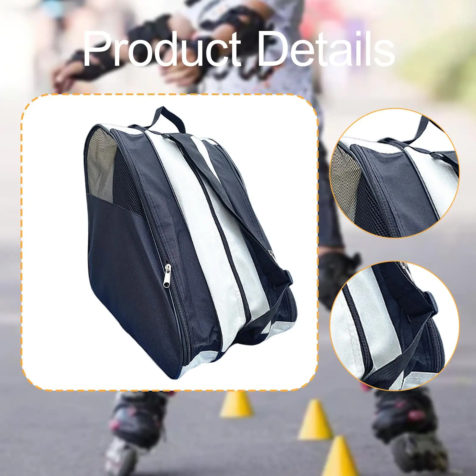 Roller Skate Bag Wear Resistant Inline Skates Carrier for Women Men Children