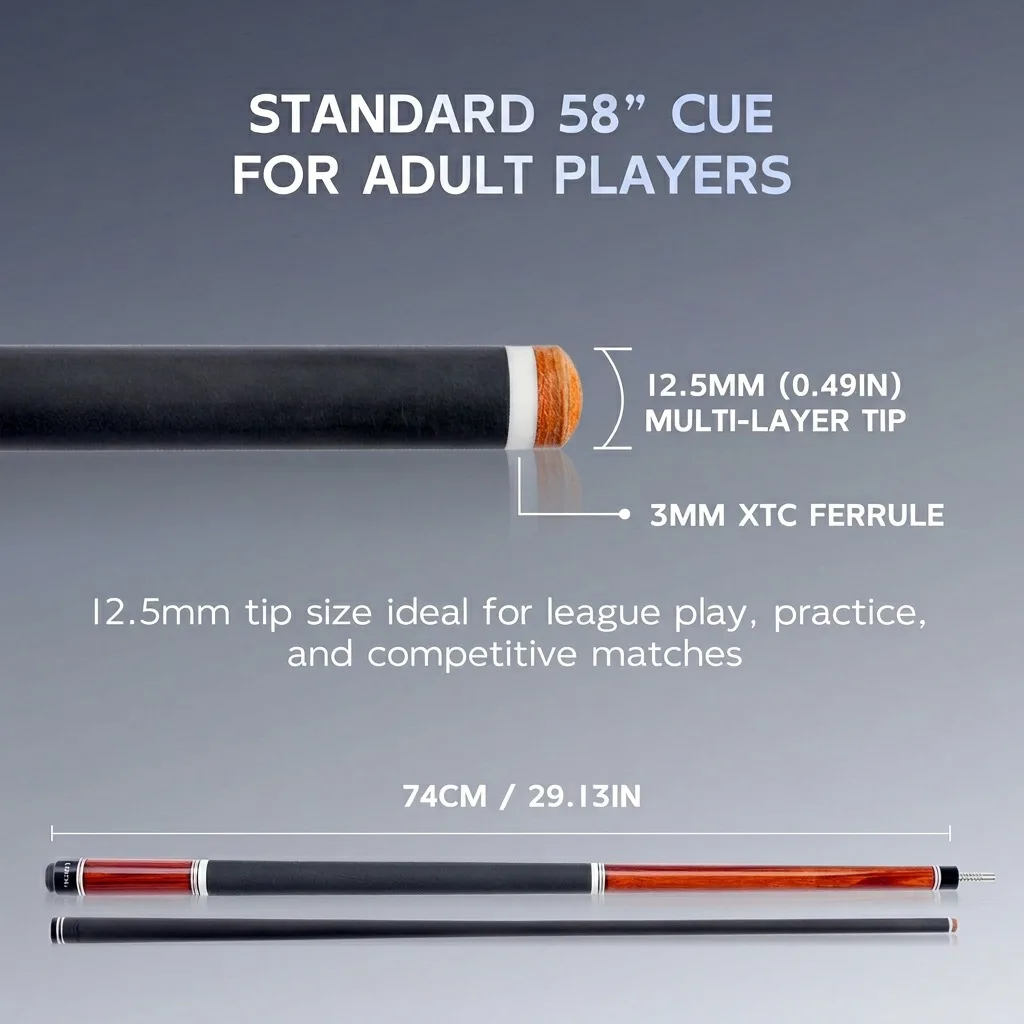 CRICAL Carbon Fiber Pool Cue Pro Taper Billiard Cue Low Deflection Professional Hand-Made Inlay Pool Cue Stick with 12.5mm Tip