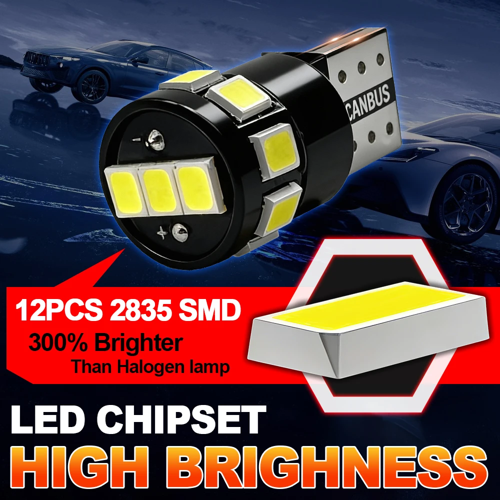 2X T10 W5W LED Clearance Lamp Parking Light Bulb For 1998-2017 Mercedes-Benz CLK M R GL-Class C209 A209 W163 W166 W251 V251 X166
